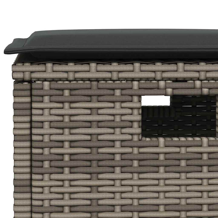 spisebordssæt til haven 5 dele med hynder polyrattan grå