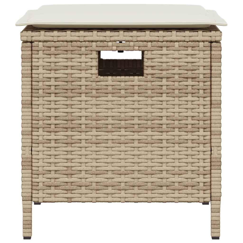 spisebordssæt til haven 5 dele med hynder polyrattan beige