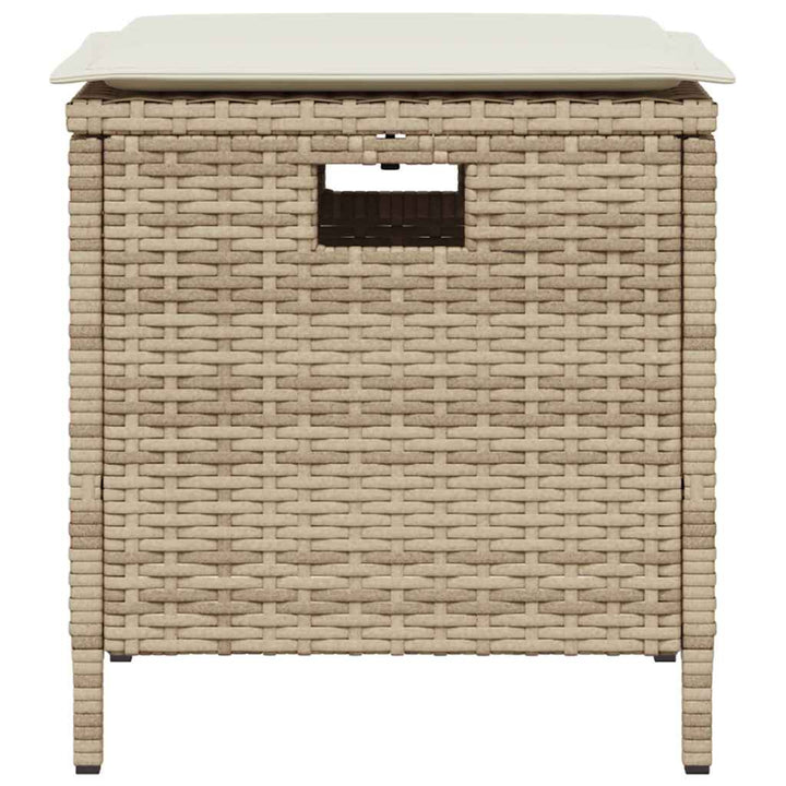 spisebordssæt til haven 5 dele med hynder polyrattan beige