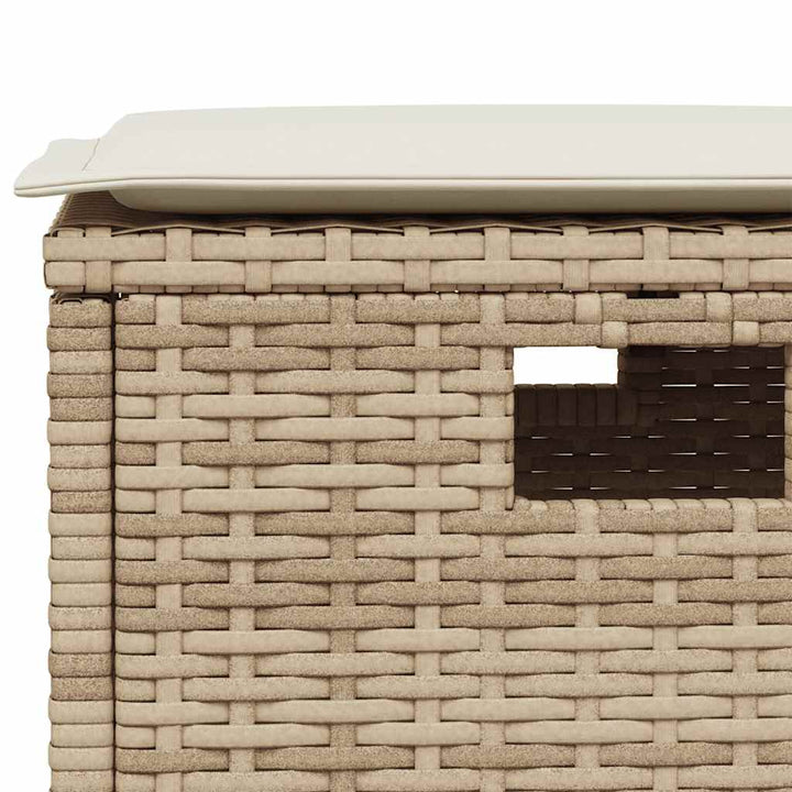 spisebordssæt til haven 5 dele med hynder polyrattan beige