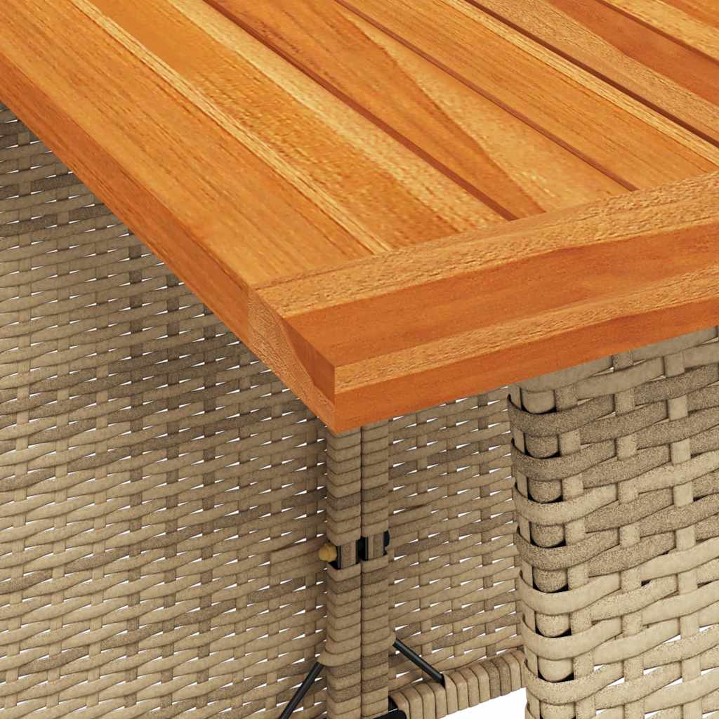 spisebordssæt til haven 5 dele med hynder polyrattan beige