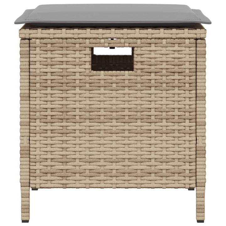 spisebordssæt til haven 5 dele med hynder polyrattan beige
