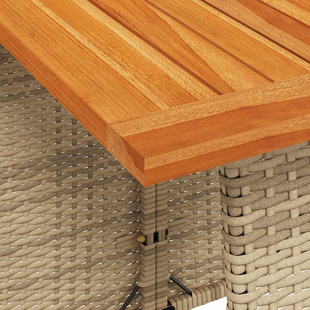 spisebordssæt til haven 5 dele med hynder polyrattan beige