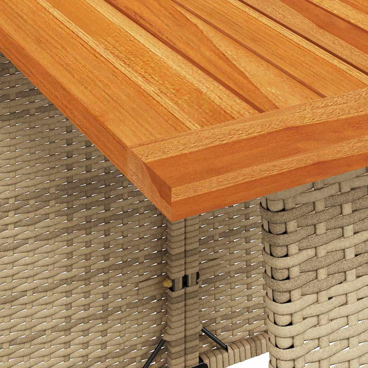 spisebordssæt til haven 5 dele med hynder polyrattan beige