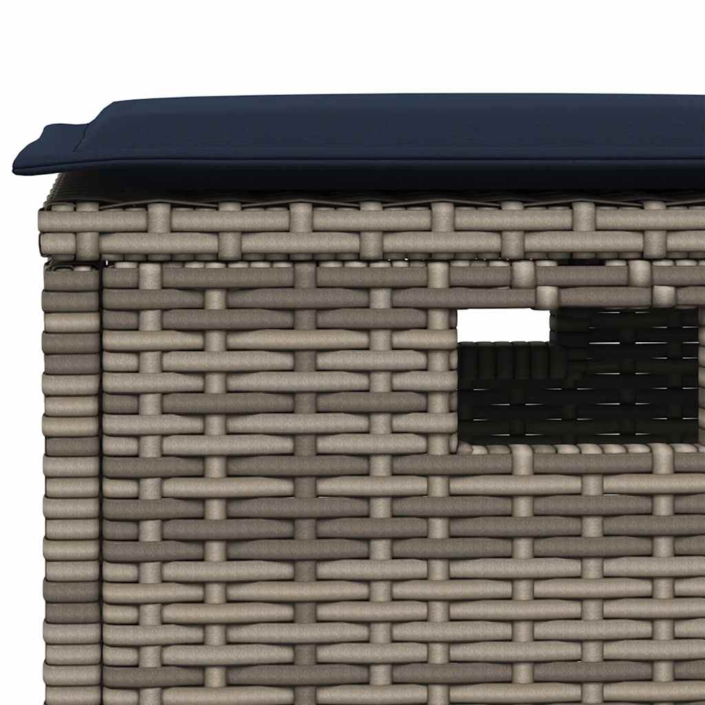 spisebordssæt til haven 5 dele med hynder polyrattan grå