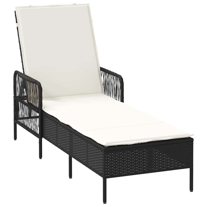 Solstol Sort og Cremehvid 55 x 200 x 92 cm polyrattan