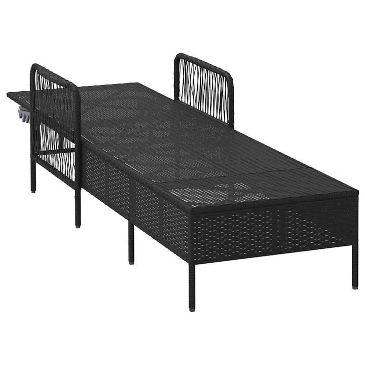 Solstol Sort og Cremehvid 55 x 200 x 92 cm polyrattan
