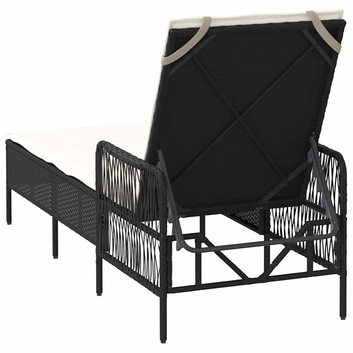 Solstol Sort og Cremehvid 55 x 200 x 92 cm polyrattan