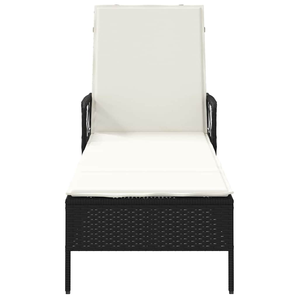 Solstol Sort og Cremehvid 55 x 200 x 92 cm polyrattan