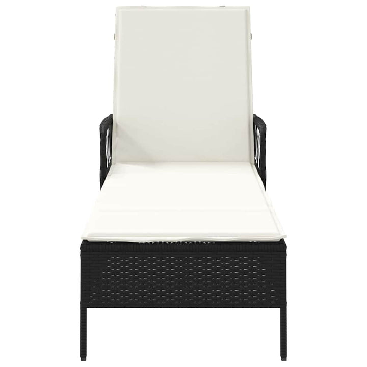 Solstol Sort og Cremehvid 55 x 200 x 92 cm polyrattan