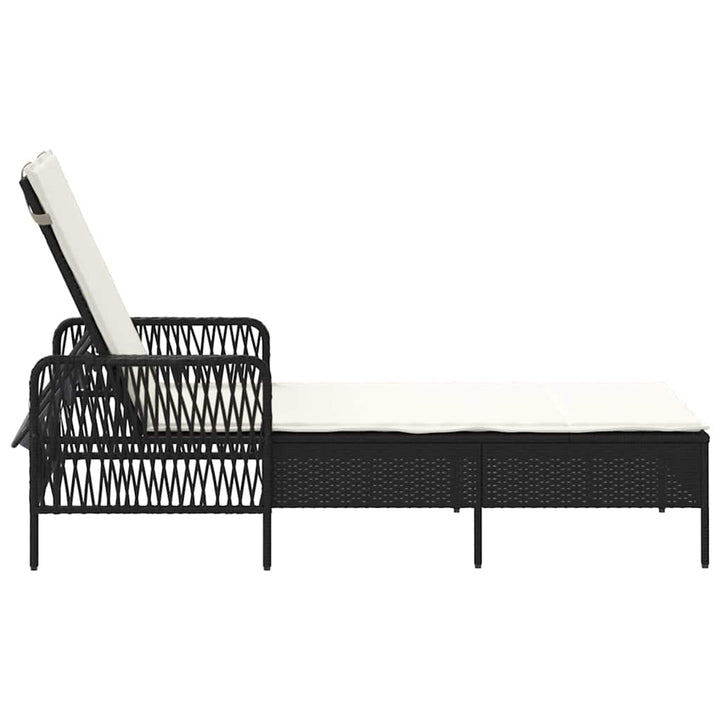 Solstol Sort og Cremehvid 55 x 200 x 92 cm polyrattan