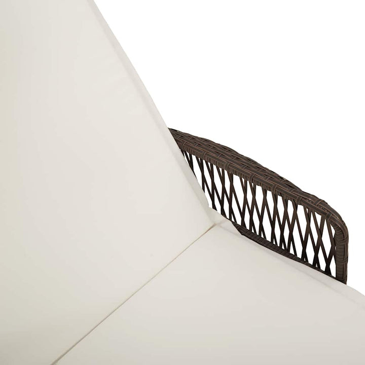 Solstol Brun og Creme Hvid 55 x 200 x 92 cm polyrattan