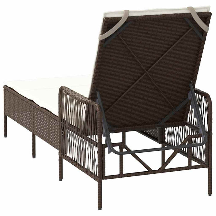 Solstol Brun og Creme Hvid 55 x 200 x 92 cm polyrattan