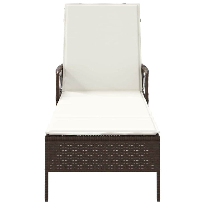 Solstol Brun og Creme Hvid 55 x 200 x 92 cm polyrattan