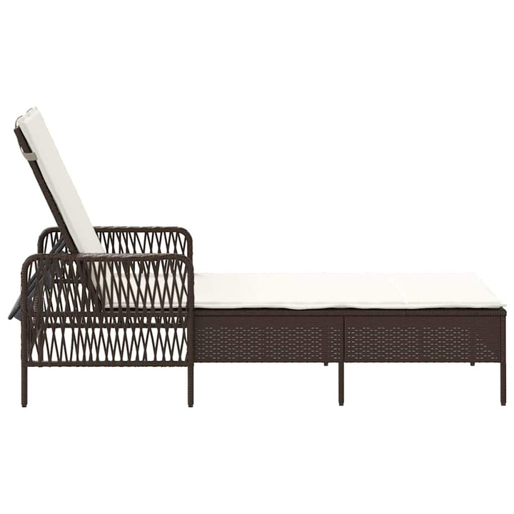 Solstol Brun og Creme Hvid 55 x 200 x 92 cm polyrattan