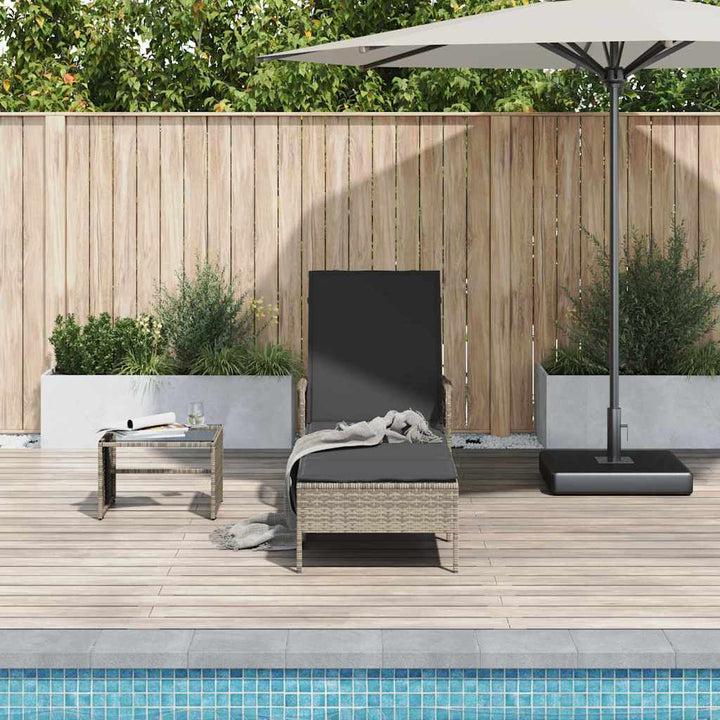 Solstol Grå og Mørkegrå 200 x 55 x 92 cm polyrattan