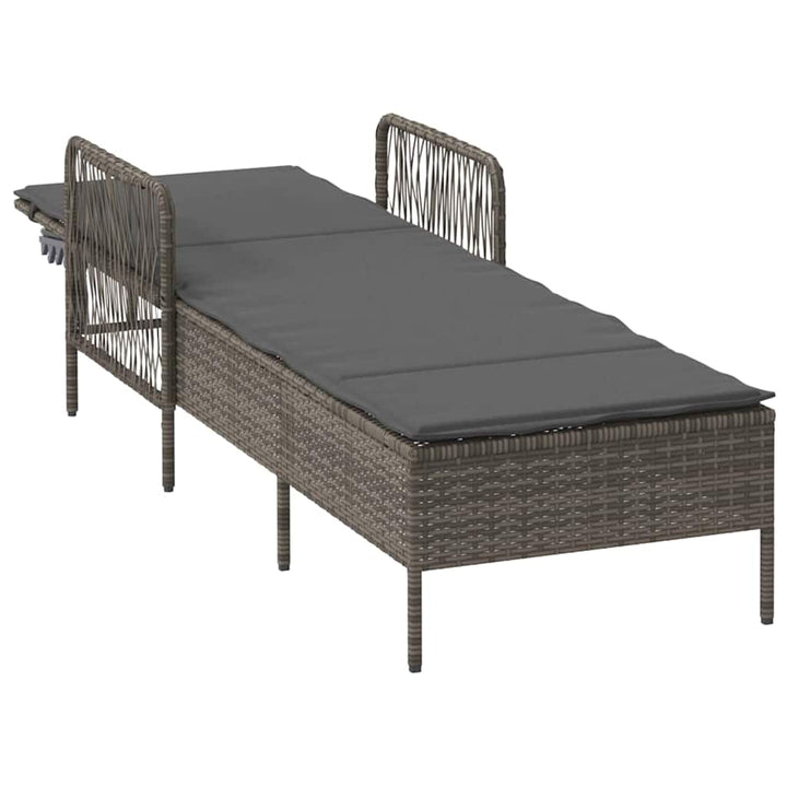 Solstol Grå og Mørkegrå 200 x 55 x 92 cm polyrattan