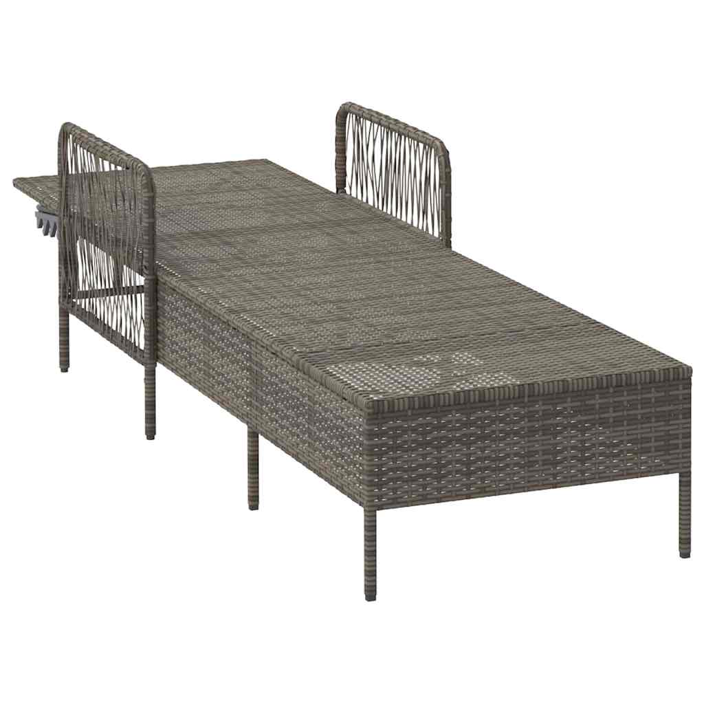 Solstol Grå og Mørkegrå 200 x 55 x 92 cm polyrattan