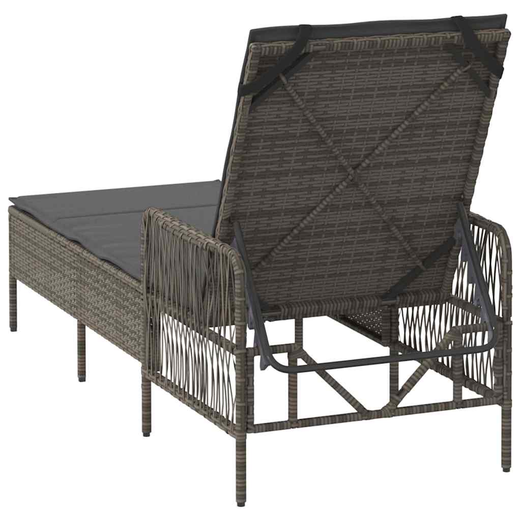 Solstol Grå og Mørkegrå 200 x 55 x 92 cm polyrattan