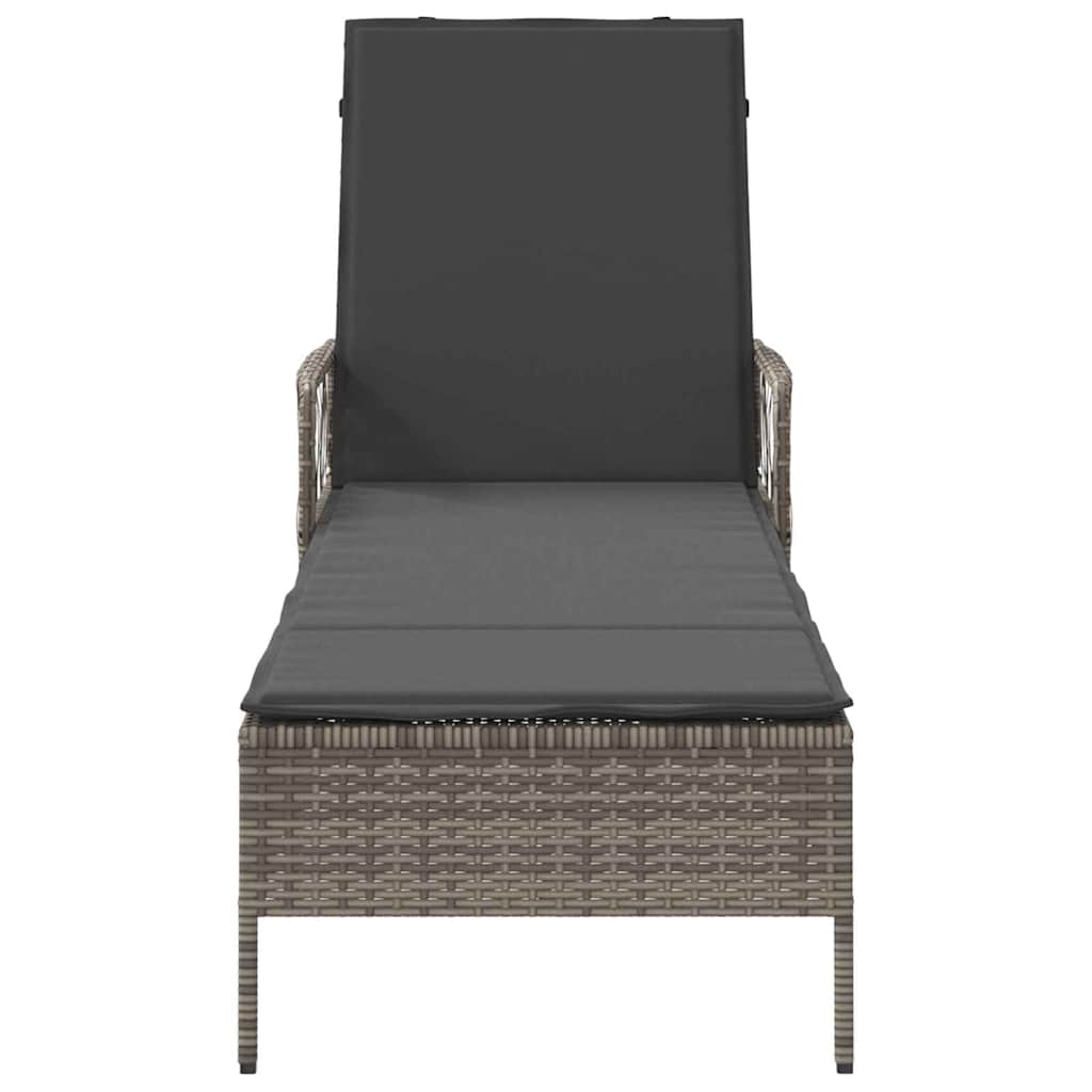 Solstol Grå og Mørkegrå 200 x 55 x 92 cm polyrattan