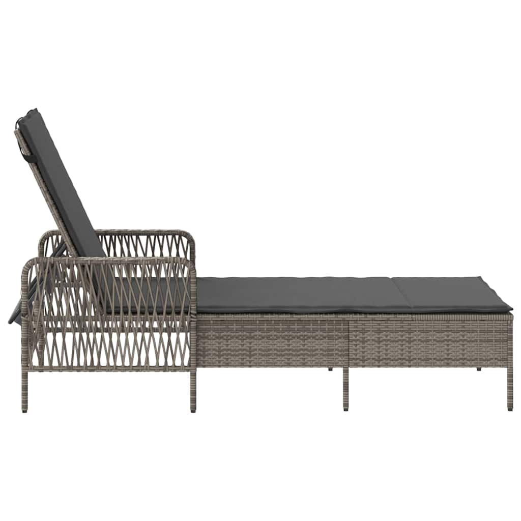 Solstol Grå og Mørkegrå 200 x 55 x 92 cm polyrattan