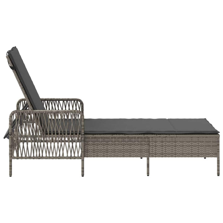 Solstol Grå og Mørkegrå 200 x 55 x 92 cm polyrattan