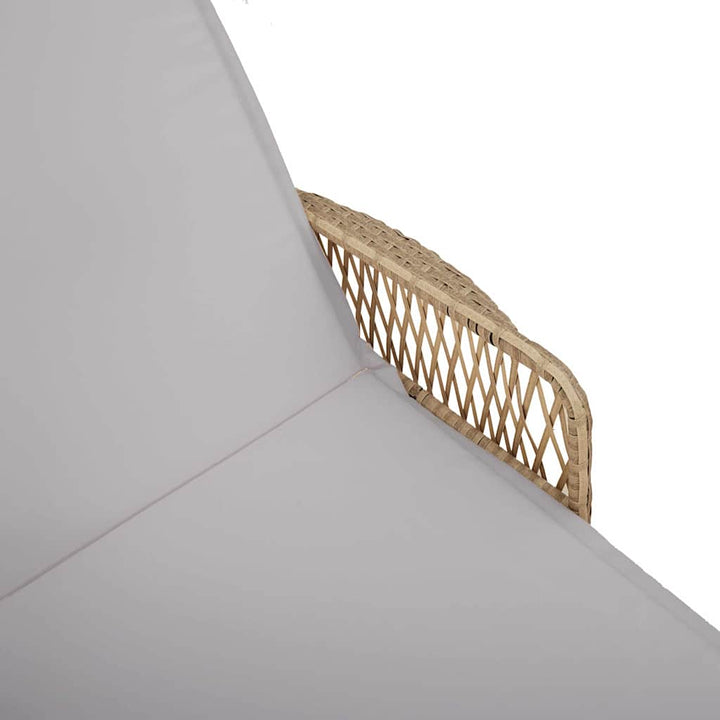 Solstol Beige og lys grå 200 x 55 x 92 cm polyrattan