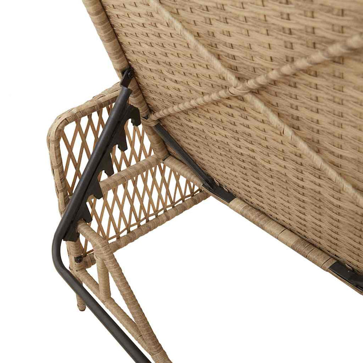 Solstol Beige og lys grå 200 x 55 x 92 cm polyrattan