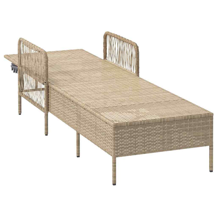 Solstol Beige og lys grå 200 x 55 x 92 cm polyrattan