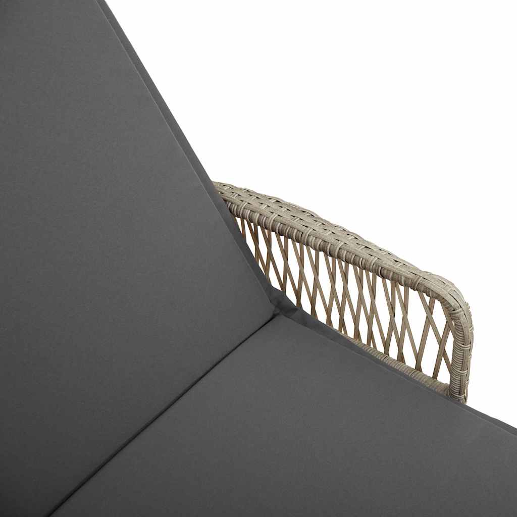 Solstol Lysegrå og mørkegrå 55 x 200 x 92 cm polyrattan