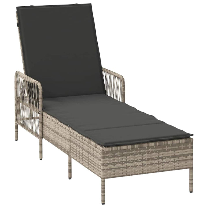 Solstol Lysegrå og mørkegrå 200 x 55 x 92 cm polyrattan