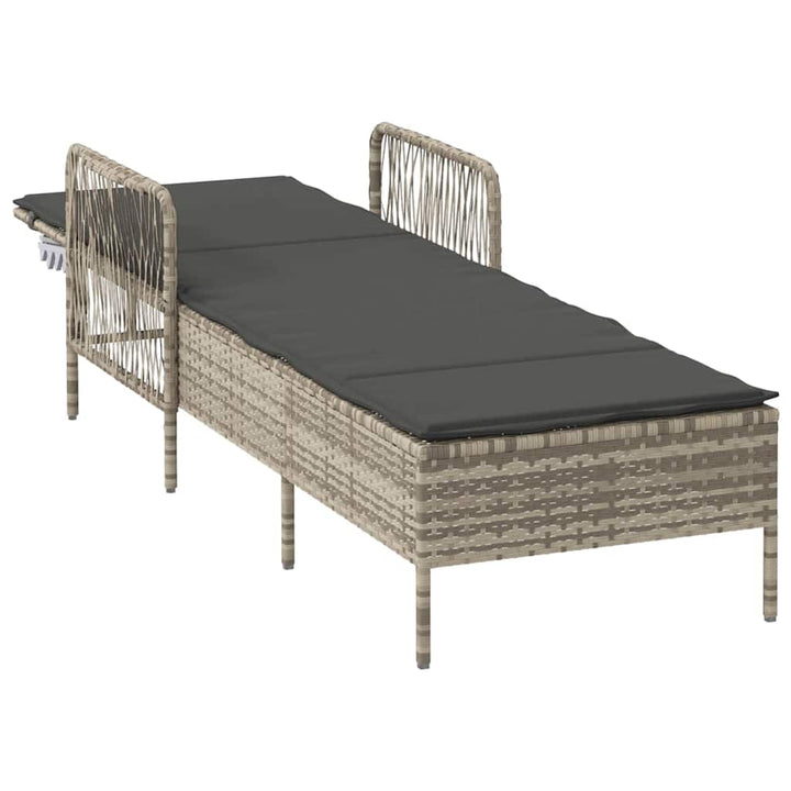 Solstol Lysegrå og mørkegrå 200 x 55 x 92 cm polyrattan