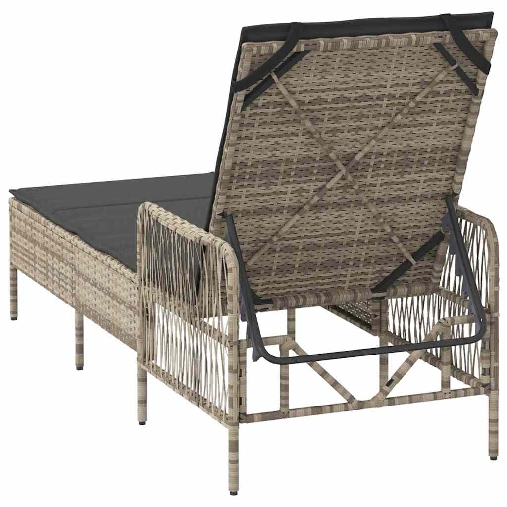 Solstol Lysegrå og mørkegrå 200 x 55 x 92 cm polyrattan