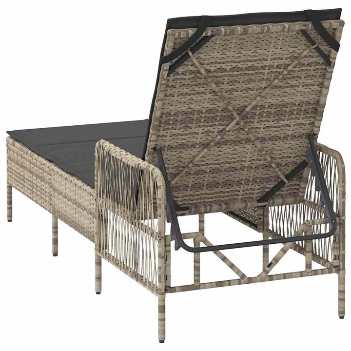 Solstol Lysegrå og mørkegrå 200 x 55 x 92 cm polyrattan