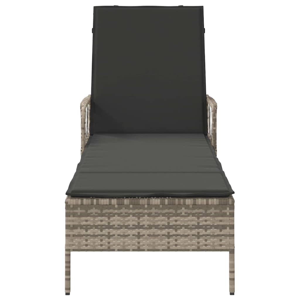 Solstol Lysegrå og mørkegrå 200 x 55 x 92 cm polyrattan