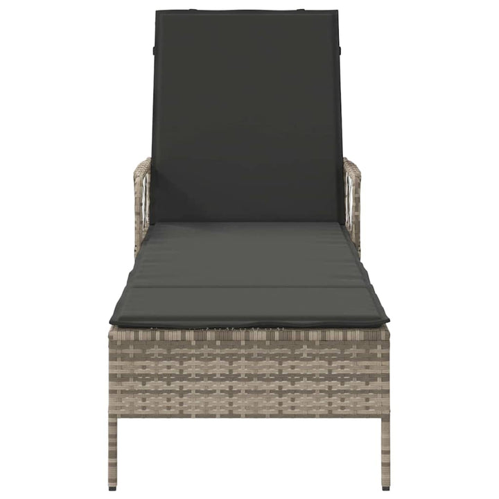 Solstol Lysegrå og mørkegrå 200 x 55 x 92 cm polyrattan