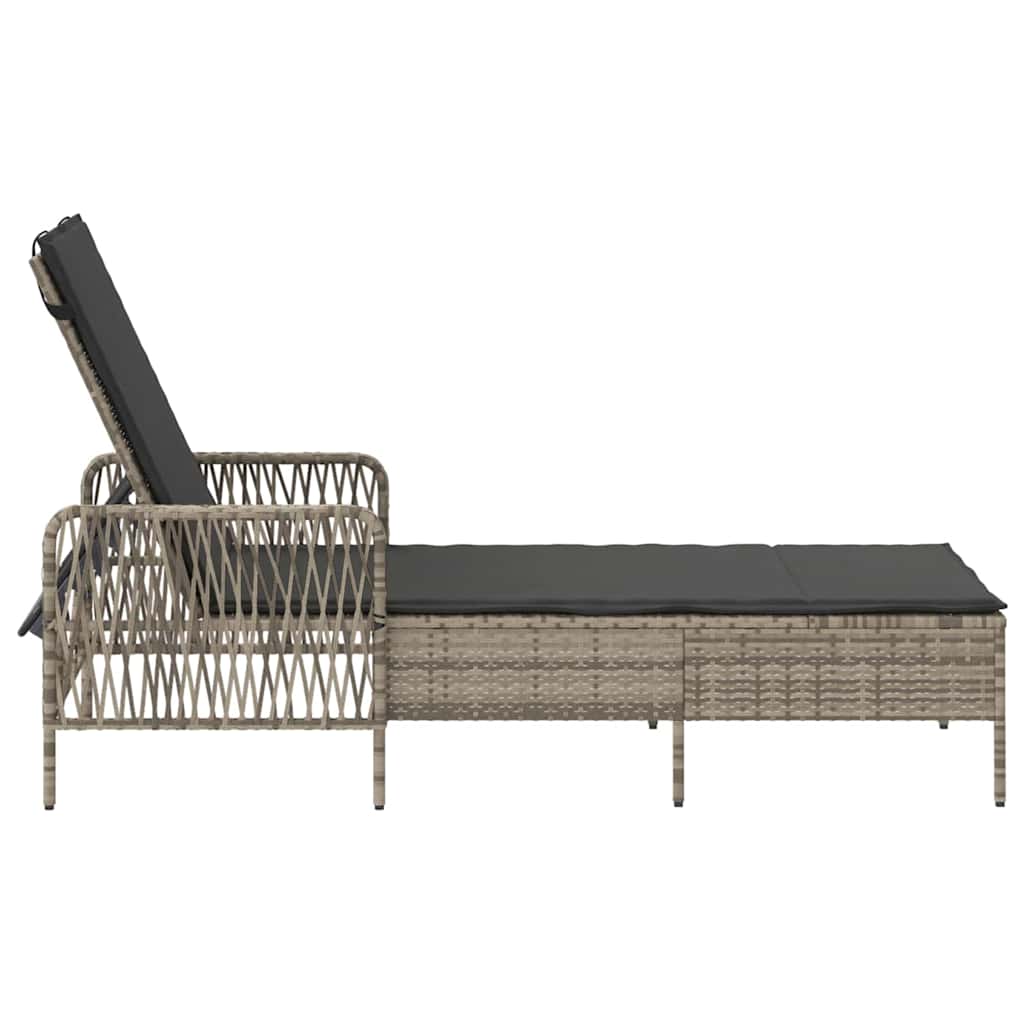 Solstol Lysegrå og mørkegrå 200 x 55 x 92 cm polyrattan