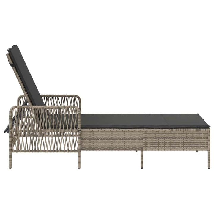 Solstol Lysegrå og mørkegrå 200 x 55 x 92 cm polyrattan