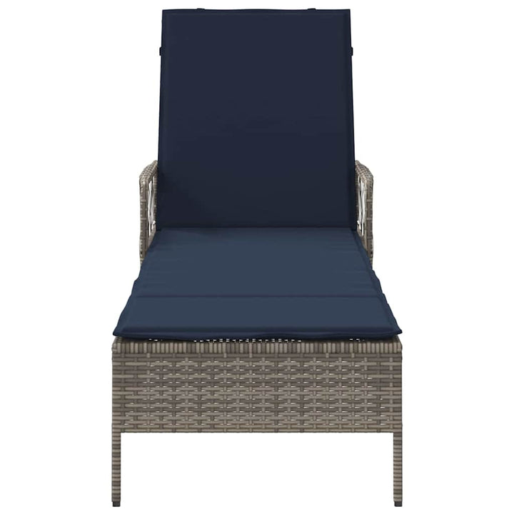 Solstol Grå og Marineblå 200 x 55 x 92 cm polyrattan