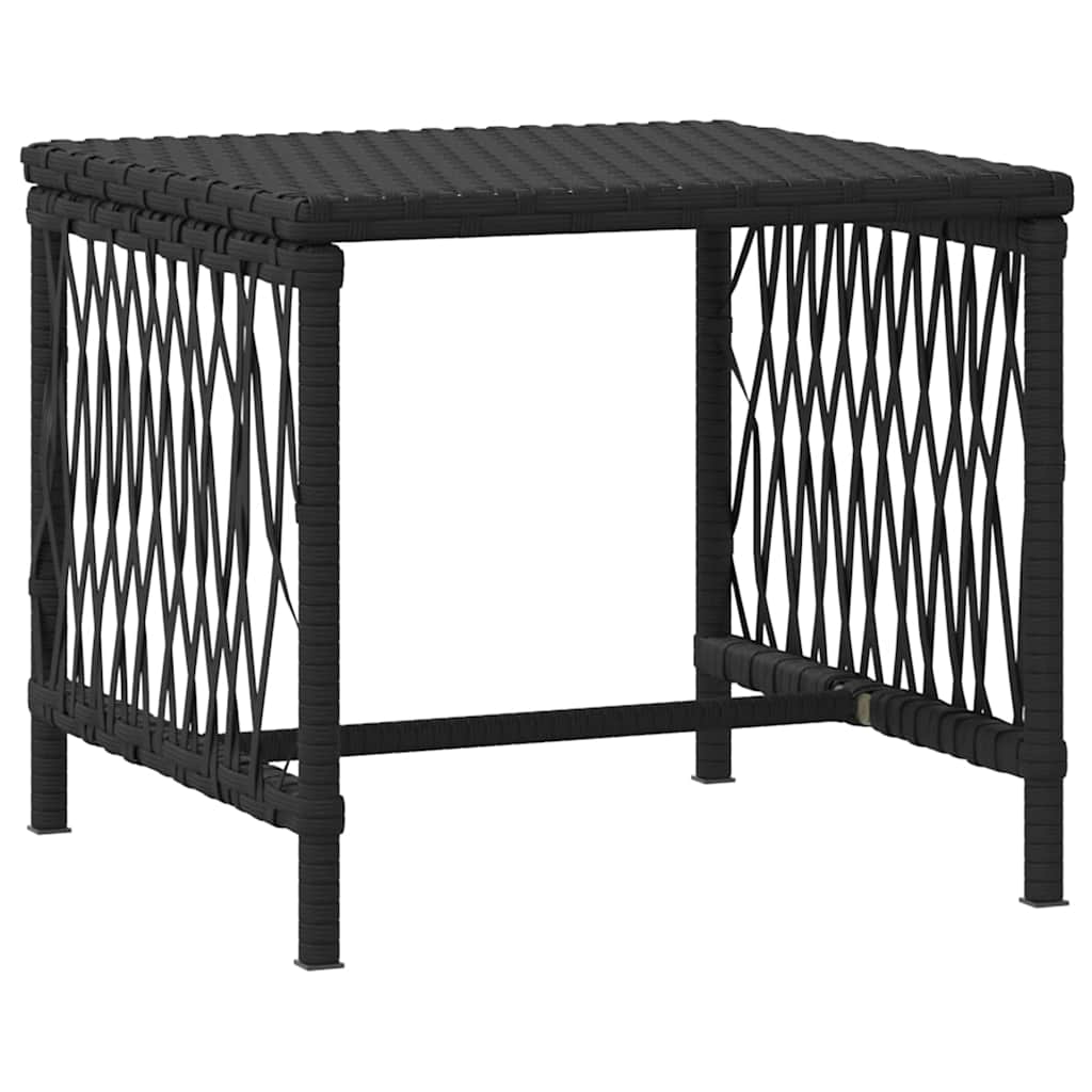 Solstol 3 pcs Sort og Cremehvid 55 x 200 x 92 cm polyrattan