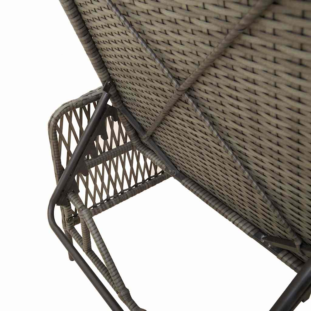 Solstol 3 pcs Grå og Marineblå 200 x 55 x 92 cm polyrattan