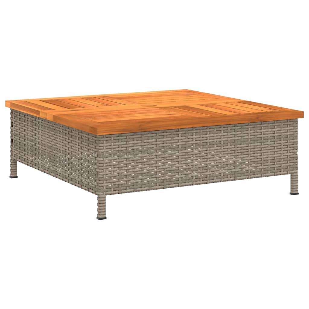 skjuler til parasolfod 70x70x25 cm polyrattan og akacietræ grå