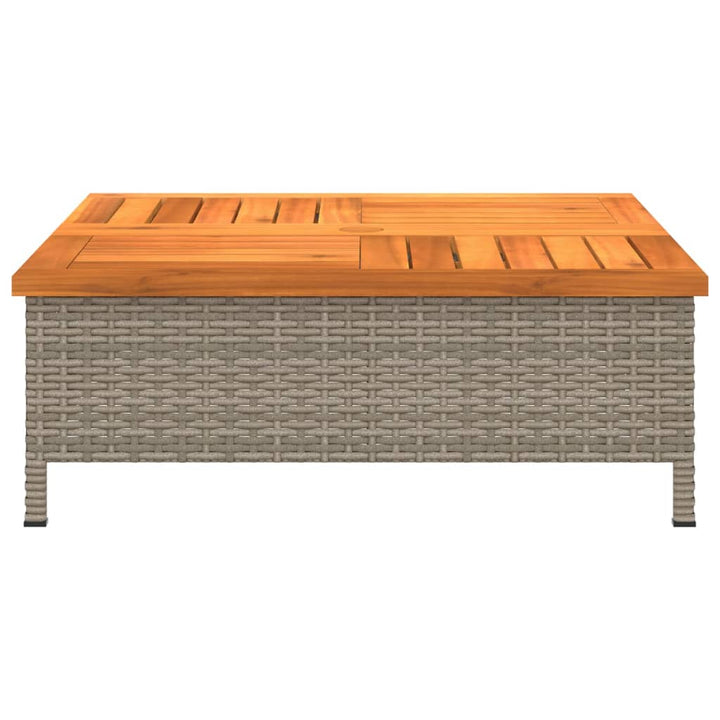 skjuler til parasolfod 70x70x25 cm polyrattan og akacietræ grå