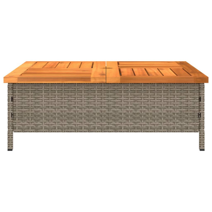 skjuler til parasolfod 70x70x25 cm polyrattan og akacietræ grå