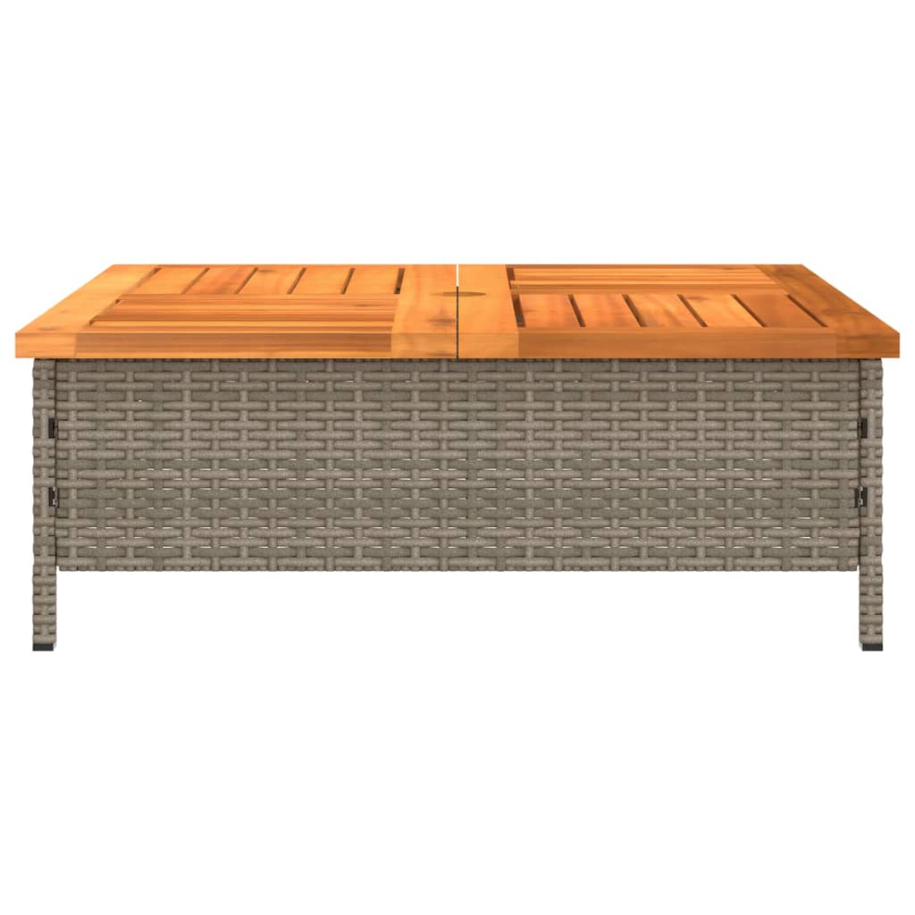 skjuler til parasolfod 70x70x25 cm polyrattan og akacietræ grå