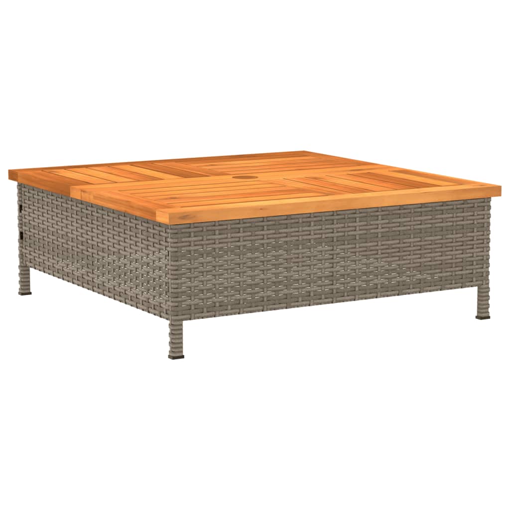 skjuler til parasolfod 70x70x25 cm polyrattan og akacietræ grå