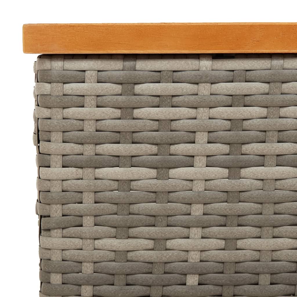 skjuler til parasolfod 70x70x25 cm polyrattan og akacietræ grå