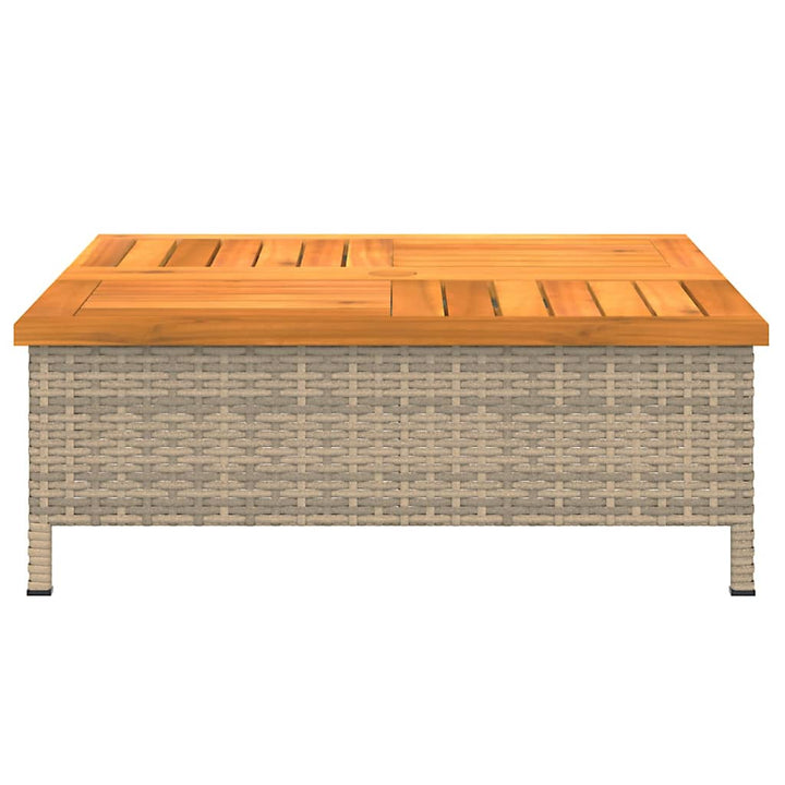 skjuler til parasolfod 70x70x25 cm polyrattan + akacietræ beige