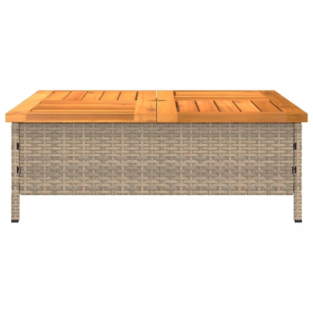 skjuler til parasolfod 70x70x25 cm polyrattan + akacietræ beige