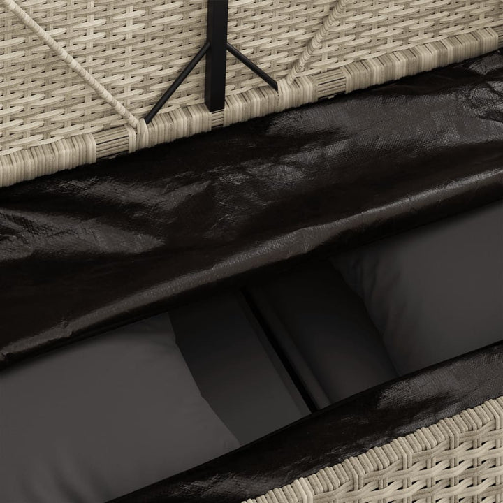 havebænk med hynder polyrattan lysegrå